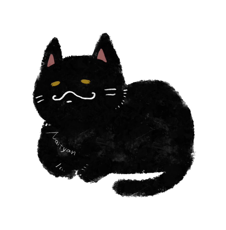看板ネコ（黒猫のイラスト）